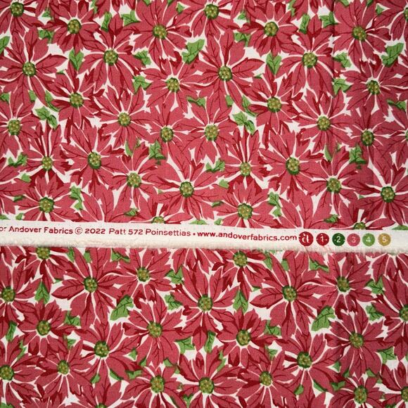 Christmas Poinsettias | Renee Nanneman of Need'l Love | Andover Fabrics | 1/2 YD - Picture 7 of 7